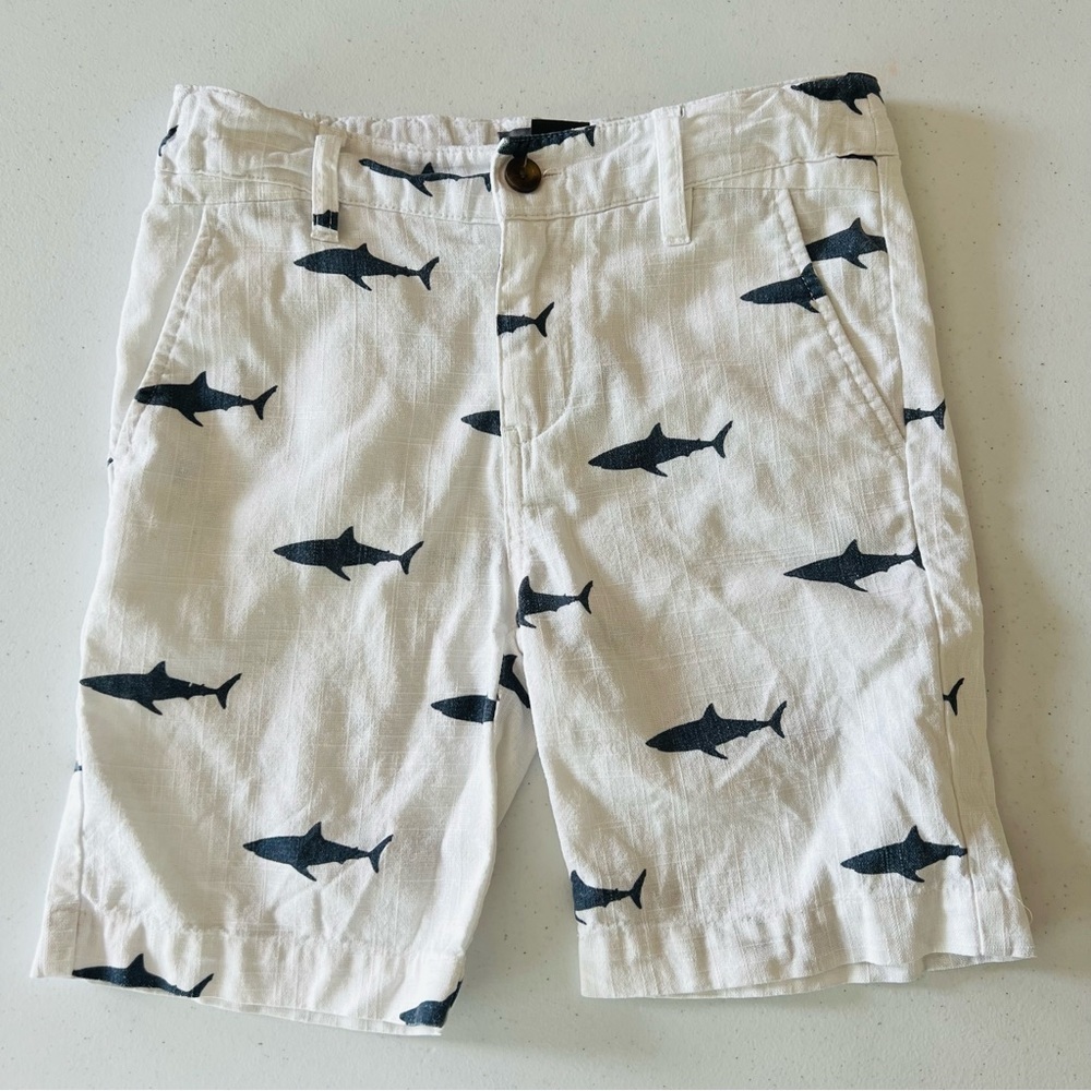 Appaman Boys Great White Shark Shorts Beachy Classis Coastal White Sz 7 - Picture 2 of 9